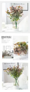 Artificial eucalyptus plant fake leaves green foliage for home window decoration detail view