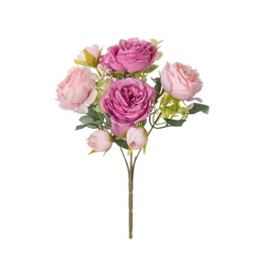 Bouquet di fiori artificiali peonie rose di seta per la casa soggiorno decorazione