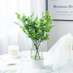 Artificial Eucalyptus Plant Plastic Fake Flower Greenery Bundle For Outdoor Window Home Wall Garden Room Decoration