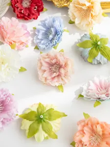 Artificial peony flower heads for DIY hair accessories, silk floral arrangement and wreaths.
