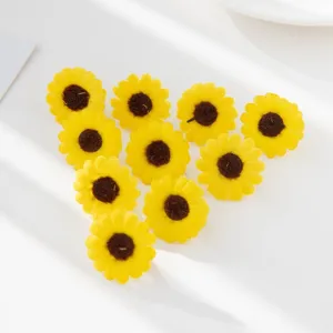 Artificial miniature sunflower heads for DIY crafts wreaths hats slippers decoration accessories