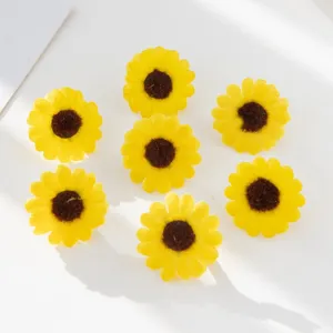 Artificial sunflower flower heads silk fabric daisy floral accessories for DIY crafts hat decor