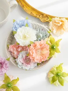 Artificial peony flower heads for DIY hair accessories wreath craft floral decoration