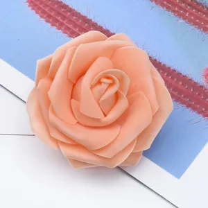 Artificial PE foam rose flower head for DIY wedding bouquets and home decoration crafts.