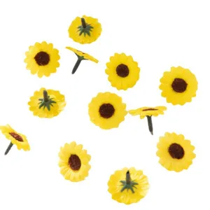 Cute sunflower push pins decorative thumb tacks for cork board office home cute stationery 10pcs