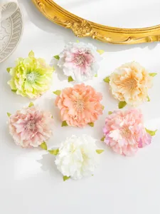 Artificial silk peony flower heads for DIY hair accessories, wreaths, and crafts. Detailed close-up view.