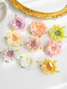 Artificial peony flower heads for DIY hair accessories, silk floral crafts and garlands.