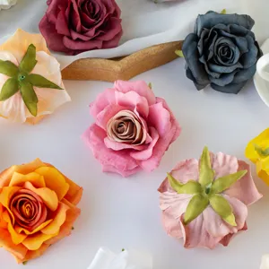 Artificial rose flower heads for DIY crafts, home decor, wedding floral arrangement, 8cm.