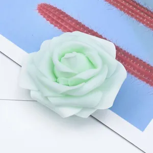 Artificial foam rose flower head for DIY wedding bouquets, valentines gifts, and floral decor.