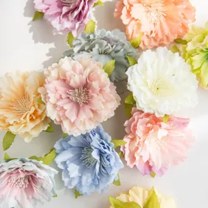 Artificial Silk Peony Flower Heads Fake Flowers For DIY Wreath Hair Accessories Home Wedding Party Floral Decoration