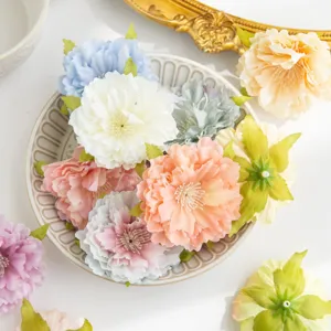 Artificial silk peony flower heads for hair accessories, DIY crafts and floral arrangements.