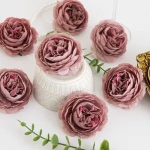 Artificial Peony Silk Flowers 8cm Fake Flower for Wedding Party Home Decoration