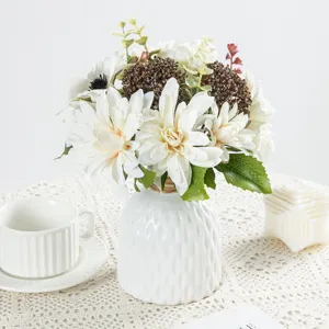 Artificial Silk Black Eyed Susan Flower Bouquet Fake Floral Arrangement For Home Wedding Party Decor Photography Props