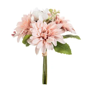 Artificial pink chrysanthemum bouquet detail, stunning home decor and photo prop.