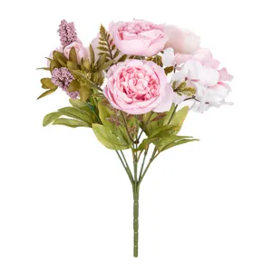 Europäischer Retro 7-Kopf künstlicher Pfingstrosen Blumenstrauß für Heimdekor Fotorequisiten