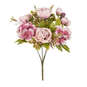 Europäischer Retro 7-Kopf künstlicher Pfingstrosen Blumenstrauß für Deko Hochzeitsfoto