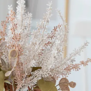 Artificial flocked lavender flower detail shot, perfect for home decor and floral arrangement.