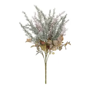 Artificial flocked lavender bouquet 5 heads decorative plastic flower for home decor use