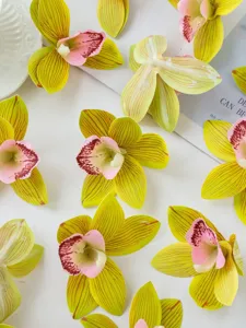Artificial film cymbidium orchid flower heads for DIY crafts cake dessert decoration