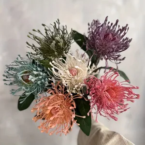 Künstliche Seide Nadelkissen Blume Einzelner Zweig Retro Stil Heim Blumenarrangement Fotografie Requisite