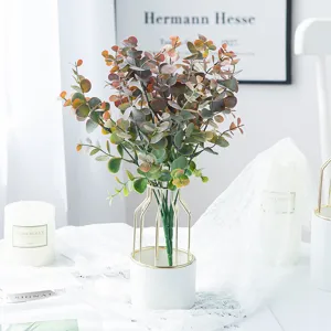 Artificial eucalyptus plant with 5 branches fake greenery for home decoration styling