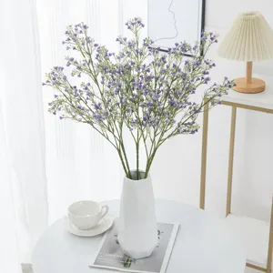 Artificial purple baby breath flowers bouquet detail view, perfect for home decor and wedding.