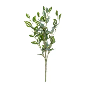 Artificial Tradescantia Plant Branch Fake Green Leaves for Home Decor Desktop Photography