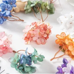 Kunstblumen Hortensien Blütenköpfe DIY Material für Brauthaarkranz und Heimdeko Requisiten