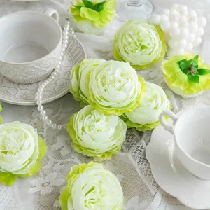 Artificial peony silk flowers 8cm for wedding party decoration and gift box home decor props.