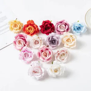 Artificial Rose Flower Heads Silk Fabric Rose DIY Craft Wedding Party Home Decor Photography Props