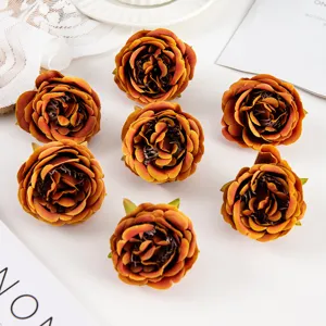 Kunstblumen Rosen Köpfe künstliche Blumen für Hochzeit Dekoration Party orange