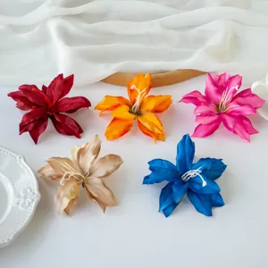 Artificial lily flower heads set 12cm colorful silk flowers for wedding party decor