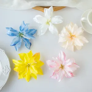 Artificial lily flower heads 12cm decorative silk flowers for wedding party home wall decor