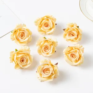 Artificial rose flower heads silk fabric flowers for DIY wedding decor photography props