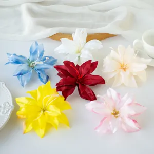 Artificial lily flowers for wedding decoration 12cm multi-color flower head detail display