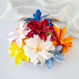 Colorful artificial lily flowers 12cm for wedding home party and room decoration bulk