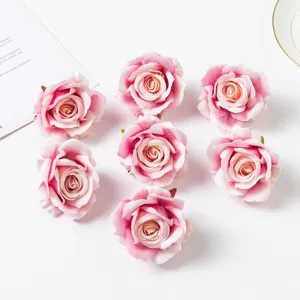 Artificial rose flower heads silk cloth pink flowers DIY handmade floral arrangement wedding decor