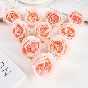 Künstliche Pfingstrosen Blütenköpfe rosa Seidenrosen für Hochzeit Party Fotografie Requisiten