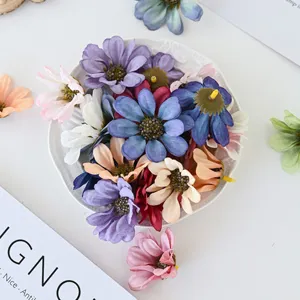Künstliche Gänseblümchen Blumenköpfe Stoff Handwerk Dekor für DIY handgemachte Zubehör