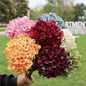 Künstlicher Hortensien Blumenstrauß Vintage Heim Hochzeit Deko Fotografie Requisiten