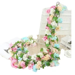 Artificial flower vine garland for wedding party home wall ceiling hanging decoration