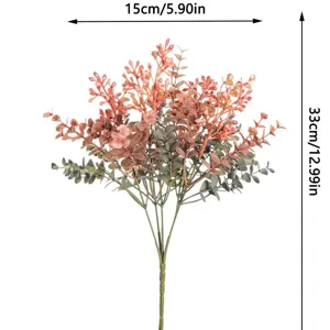 Autumn plastic artificial eucalyptus flower branch home and outdoor decor plant 15x33cm