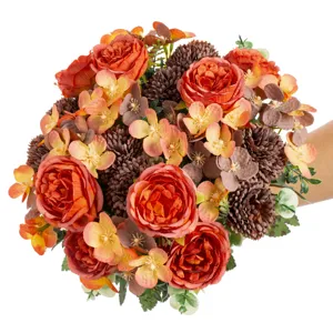 Bouquet di fiori artificiali rosa peonia matrimonio casa decorazione composizione