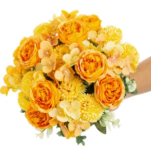 Bouquet di fiori artificiali rosa peonia per decorazione matrimonio casa composizione DIY