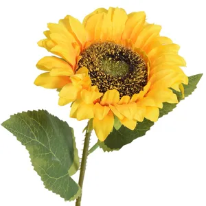 Fausse fleur de tournesol artificielle tige unique pour mariage maison salon déco.