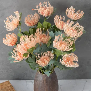 Artificial Spider Lily Flocked Chrysanthemum Fake Flower Home Decor Tabletop Arrangement