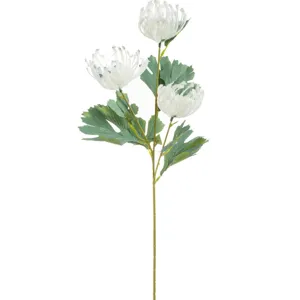 Artificial spider chrysanthemum flower branch home tabletop decoration white fake floral plant