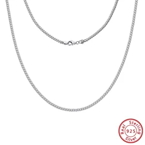 Close-up detail of 925 sterling silver dragon bone chain necklace showing links and clasp