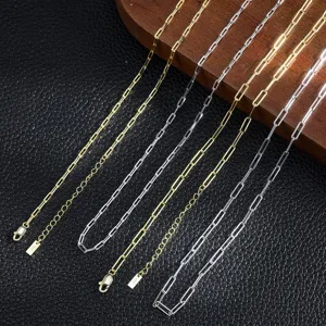 Detailed macro shot of S925 sterling silver paperclip chain links for DIY jewelry making