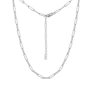 High quality S925 sterling silver paperclip chain necklace for DIY jewelry making accessories